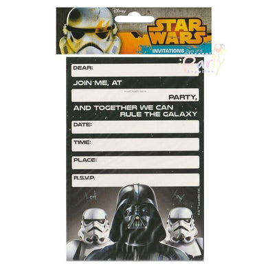 8 Pack Star Wars Classic Invitations - The Base Warehouse