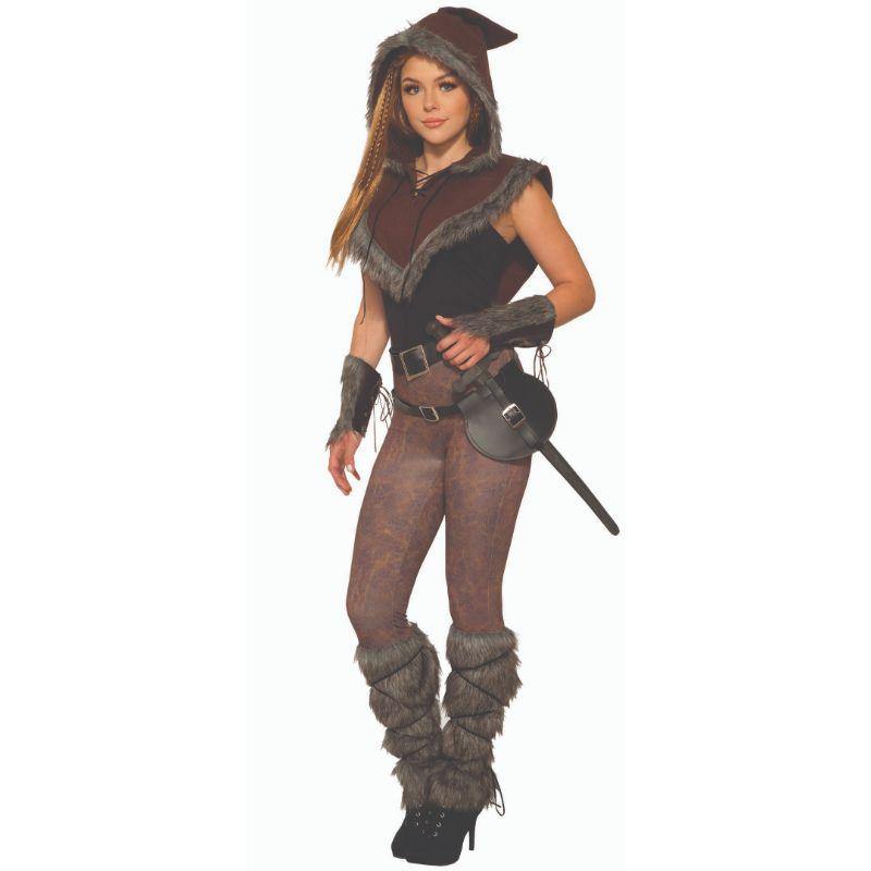 Womens Viking Fur Trim Hooded Capelet - The Base Warehouse