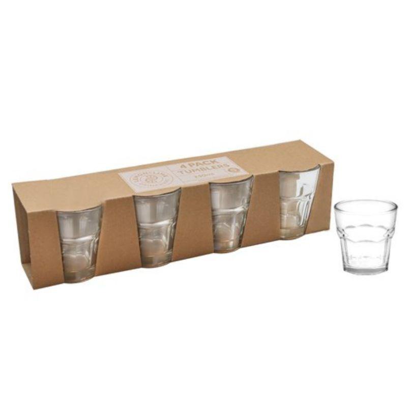 4 Pack Glass Tumblers - 8.5cm x 8.5cm - The Base Warehouse