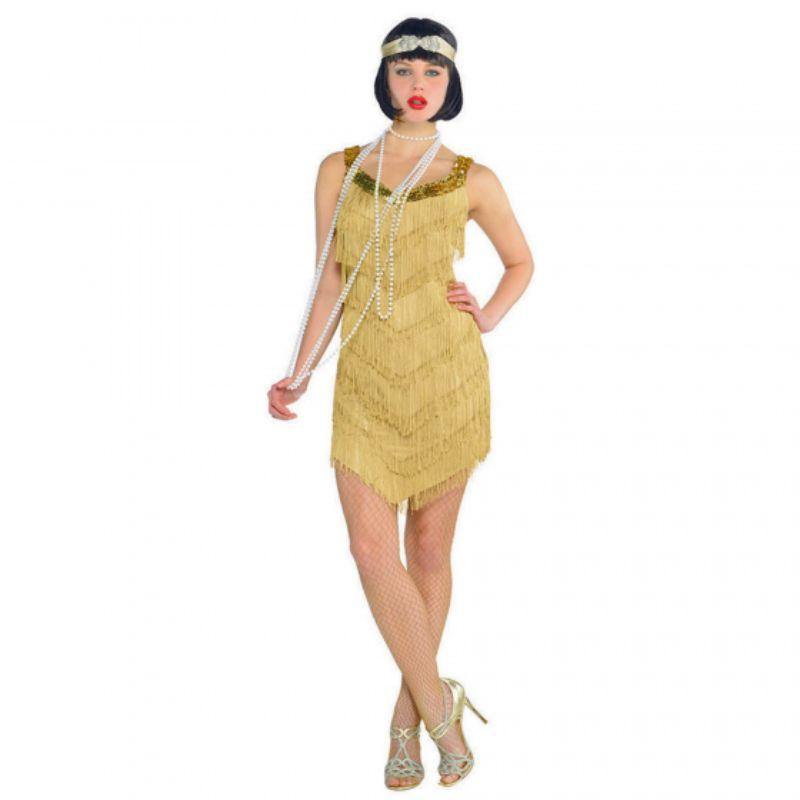 Roaring 20s Champagne Flapper Dress - The Base Warehouse