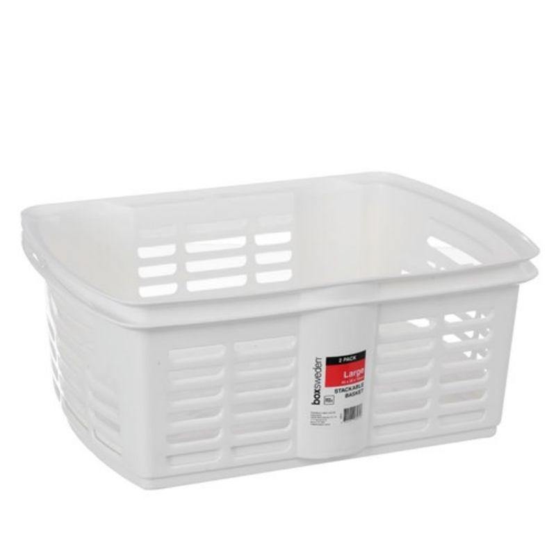 2 Pack Utility Stackable Baskets - 13L