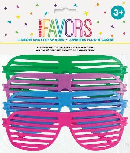 4 Pack Neon Shutter Shades - The Base Warehouse