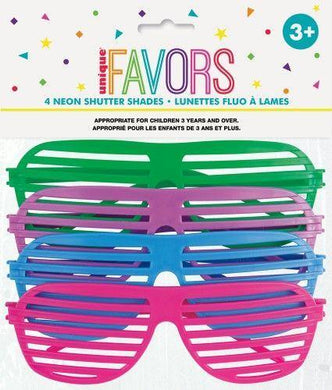 4 Pack Neon Shutter Shades - The Base Warehouse
