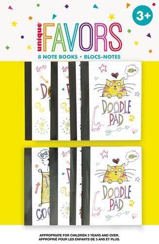 8 Pack Doodle Note Pads - The Base Warehouse