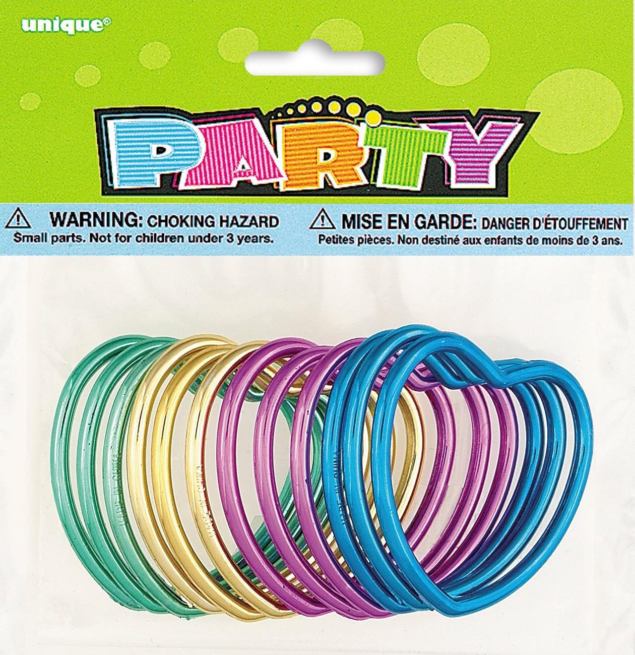 12 Pack Shiny Heart Bracelets