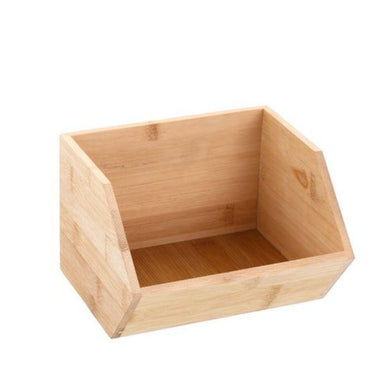 Bamboo Stackable Cube Storage - 17.5cm x 15.5cm x 12.5cm - The Base Warehouse