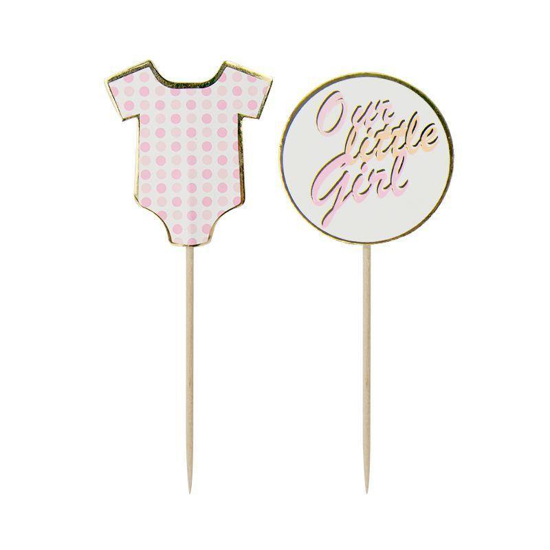 8 Pack Baby Pink Picks - 8cm