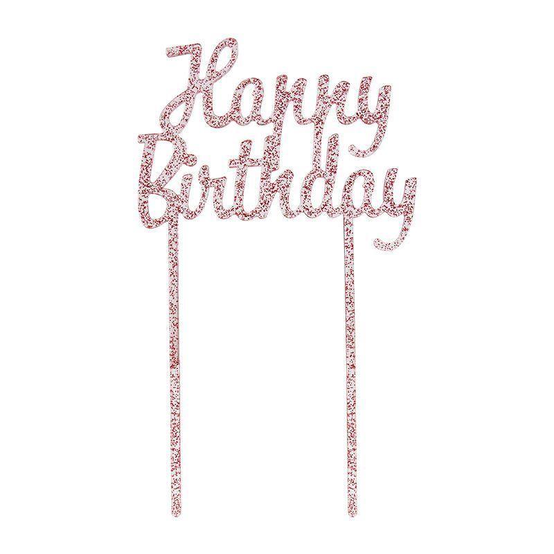 HBD Pink Cake Topper - 19cm x 11cm
