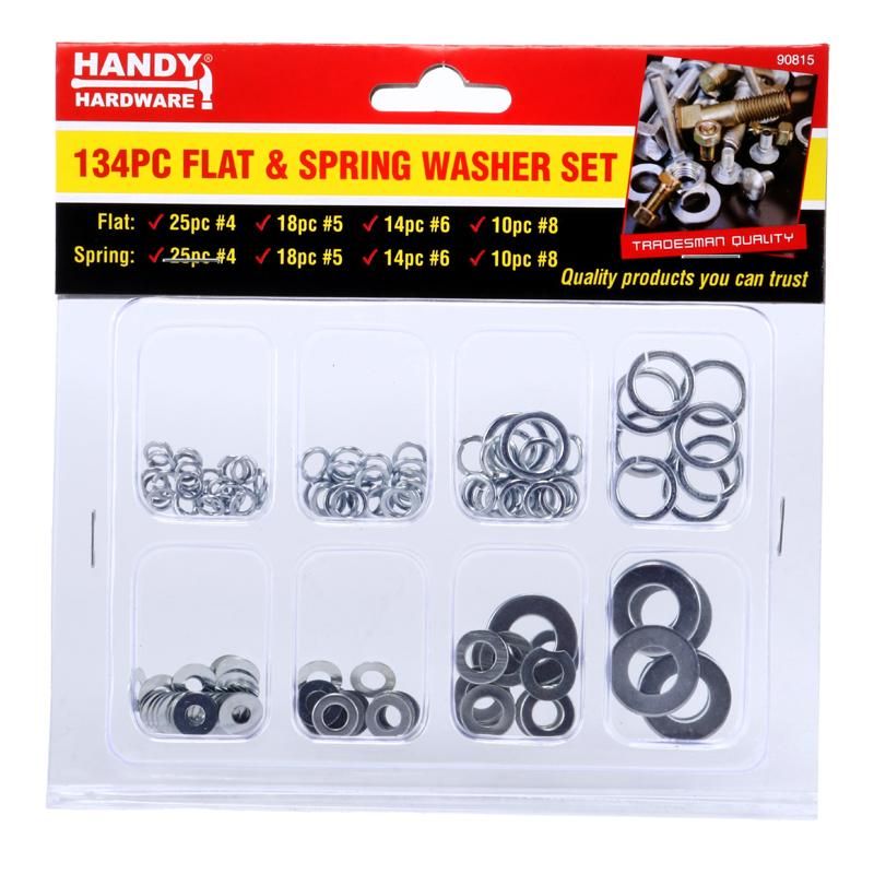 134 Piece Flat & Spring Washer Set