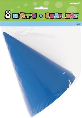 8 Pack Blue Party Hats - The Base Warehouse