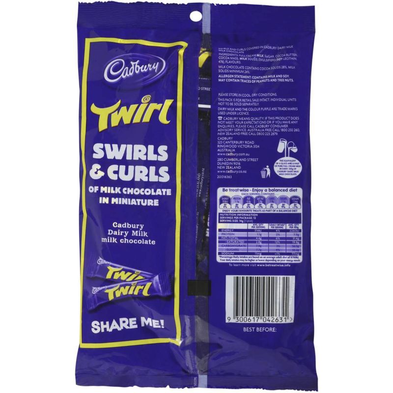 12 Pack Cadbury Twirl Share Pack - 168g