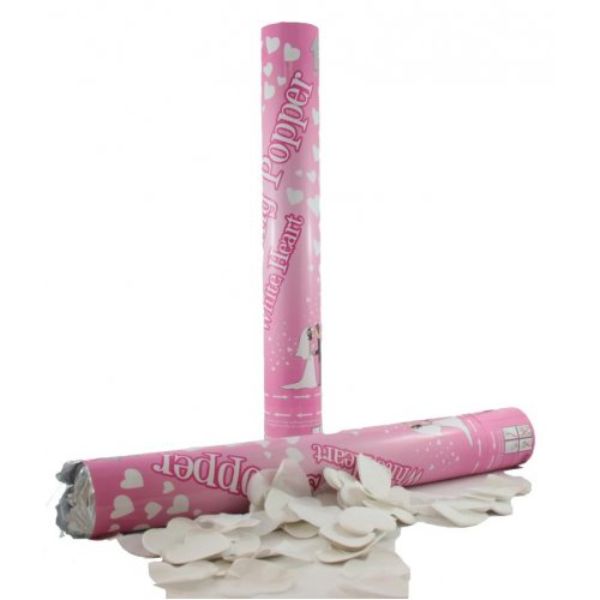 White Twist Poppers Wedding Heart Tissues - 40cm