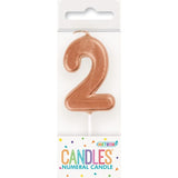 Load image into Gallery viewer, Mini Rose Gold Numeral Pick 2 Birthday Candle - 8cm