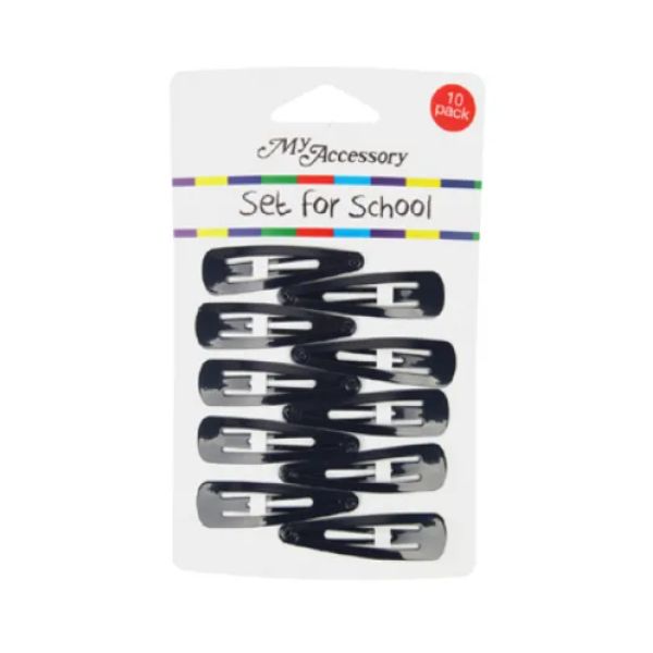 10 Pack School Black Sleepie Clip