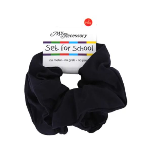 2 Pack School Navy Cotton Scrunchie