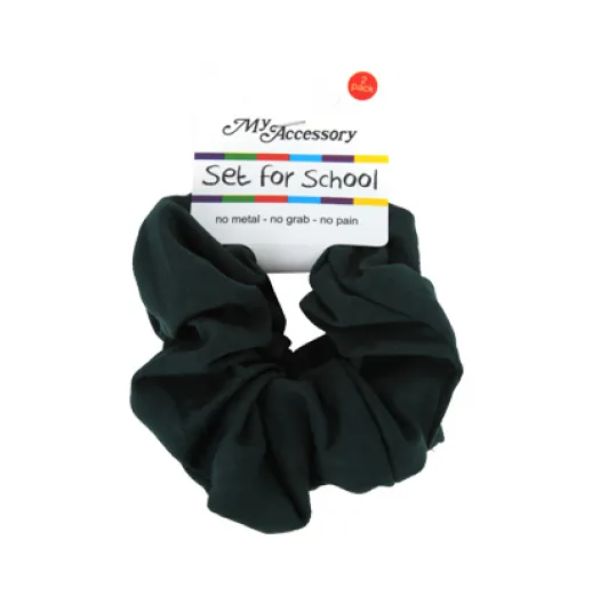 2 Pack School Green Large Scrunchie