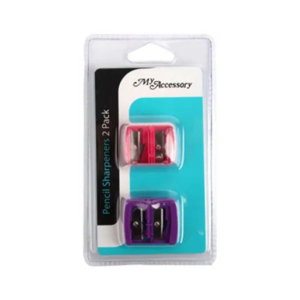 2 Pack Hot Pink Purple Double Pencil Sharpeners