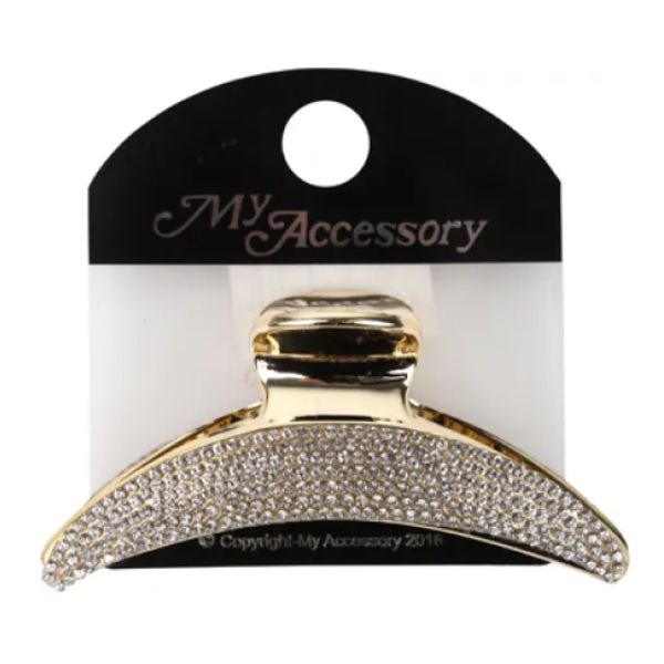 Gold Melrose Clip With Stones - 10.5cm