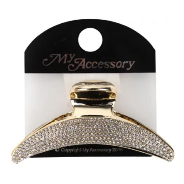 Gold Melrose Clip With Stones - 10.5cm