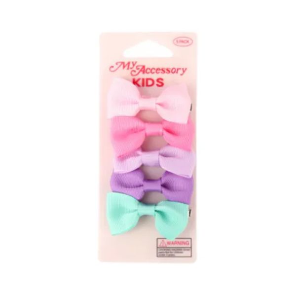 5 Pack Mixed Colours Bows Duck Clip