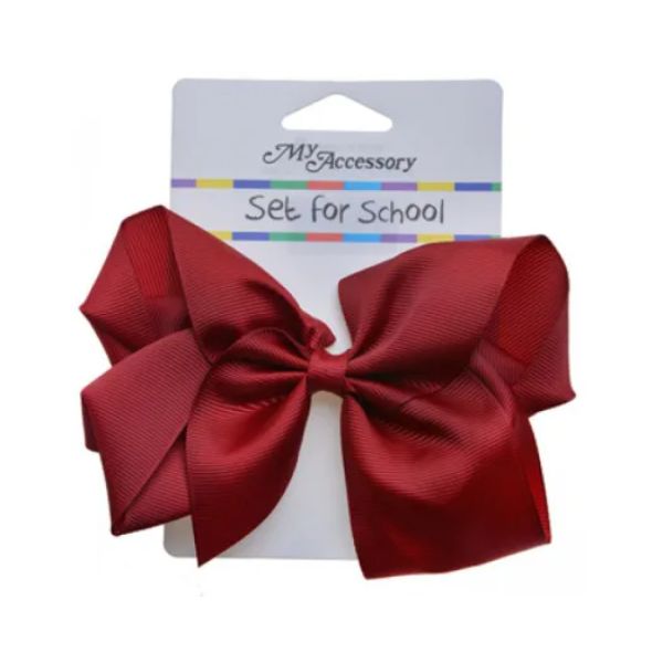 My Accessory School Set Burgundy Medium Bow