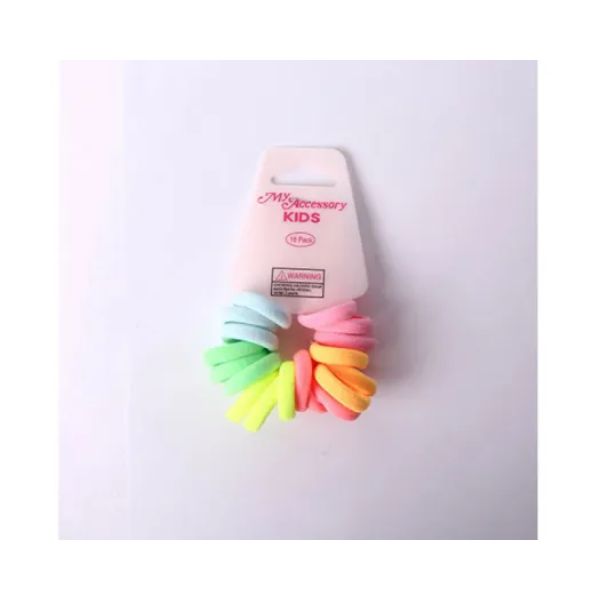 18 Pack Kids No Metal Thick Neon Hair Rings