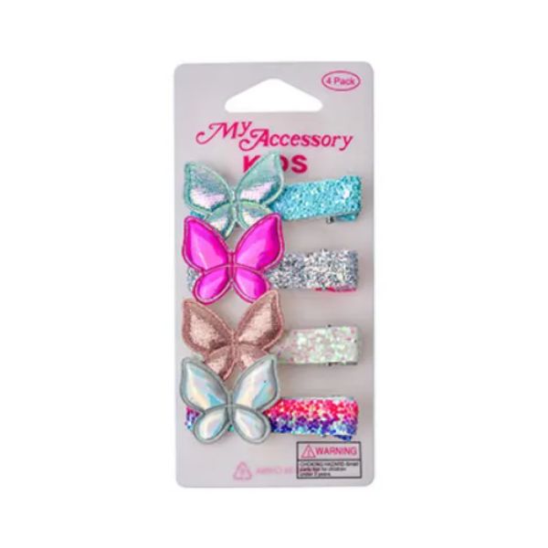 4 Pack Butterfly Mixed Colours Duck Clip