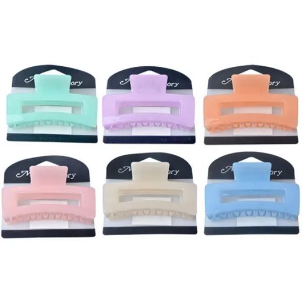 Melrose Rectangular Gloss Finish Pastel Assorted Clip - 9cm