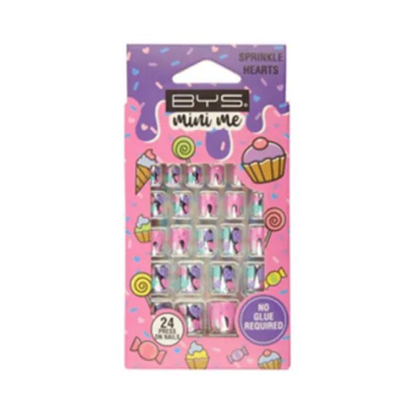 BYS Sprinkle Hearts Mini Me Nails - 24 Pieces