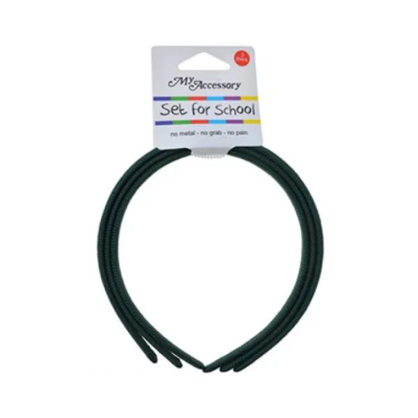 3 Pack School Green Woven Alice Headbands