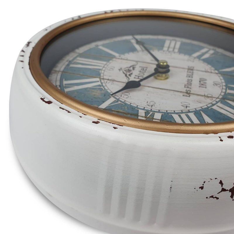 Classic Round Metal Clock - 24cm x 24cm x 7cm