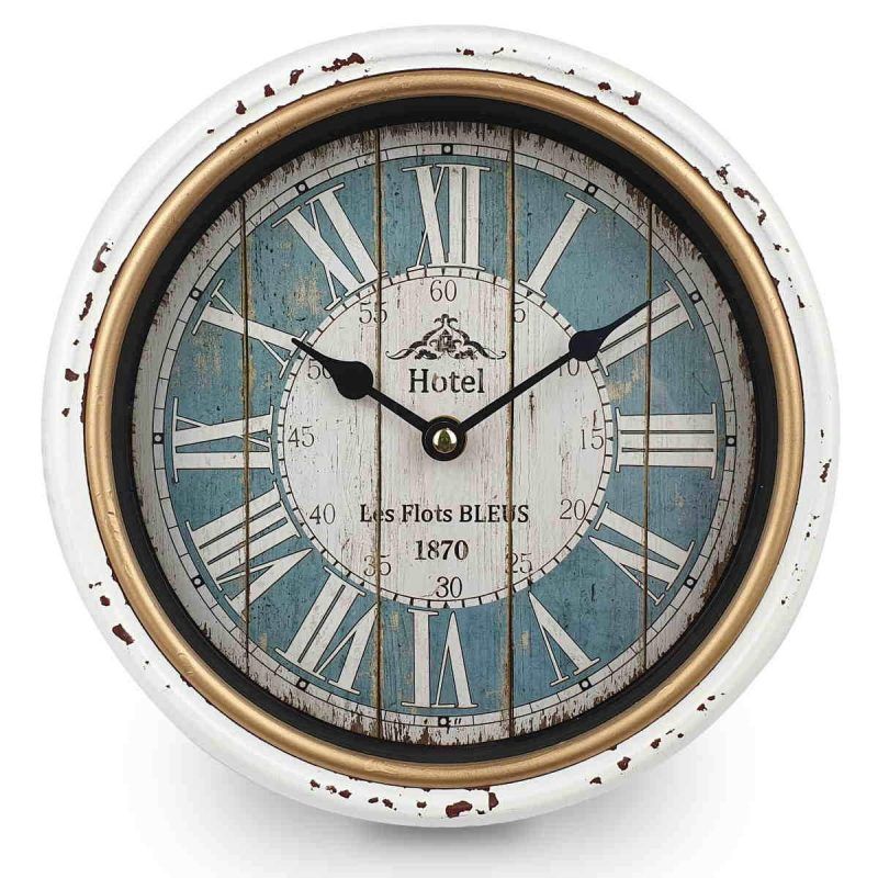 Classic Round Metal Clock - 24cm x 24cm x 7cm