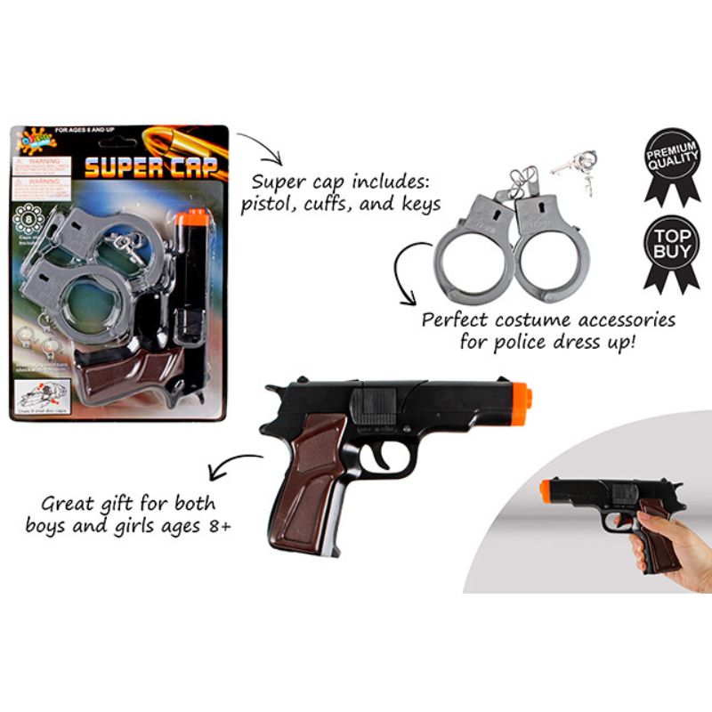 Detective Pistol 8 Shot Gun With Hand Cuffs