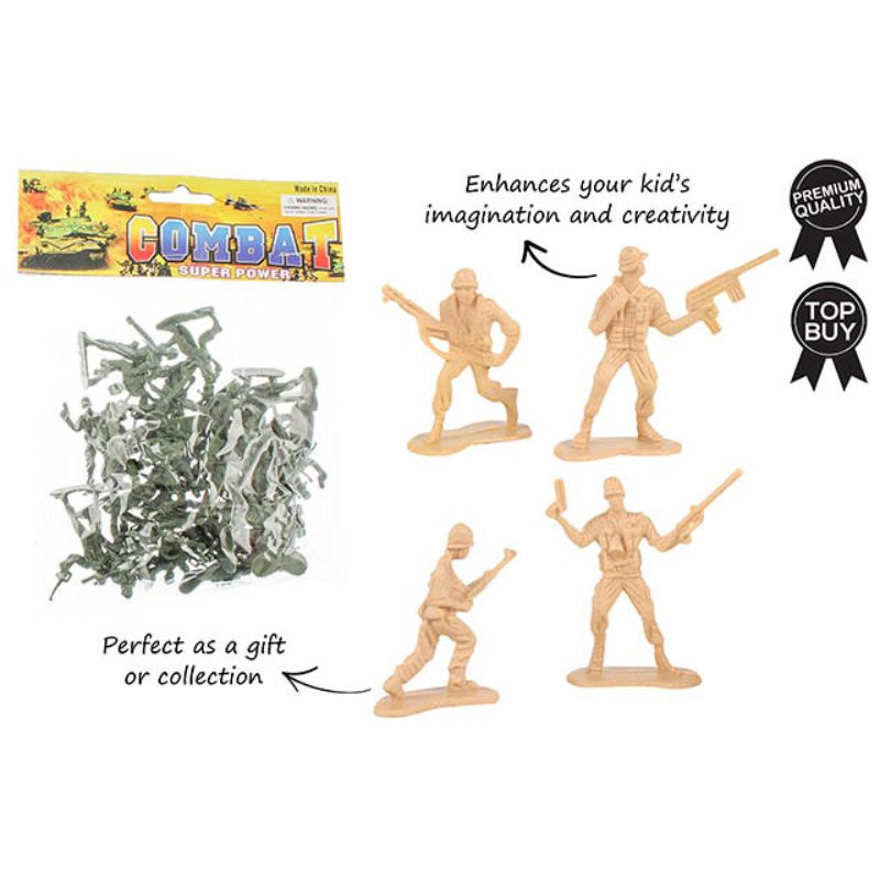 36 Pack Brown & Green Assorted Colours Soldier Set