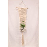 Load image into Gallery viewer, Cream Macrame Pot Holder with Bowl - 127cm