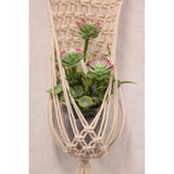 Load image into Gallery viewer, Cream Macrame Pot Holder with Bowl - 127cm