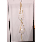 Load image into Gallery viewer, Hanging Double Glass Bowl Macrame Pot Holder - 140cm