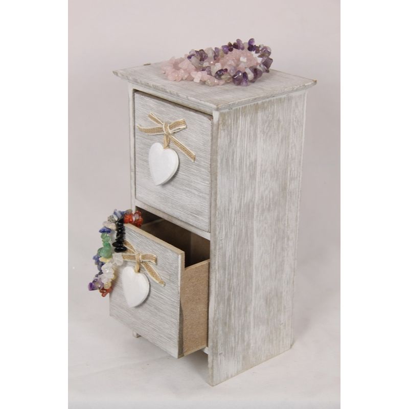 Small Drawer Heart Decor Jewellery Trinket Box - 23cm