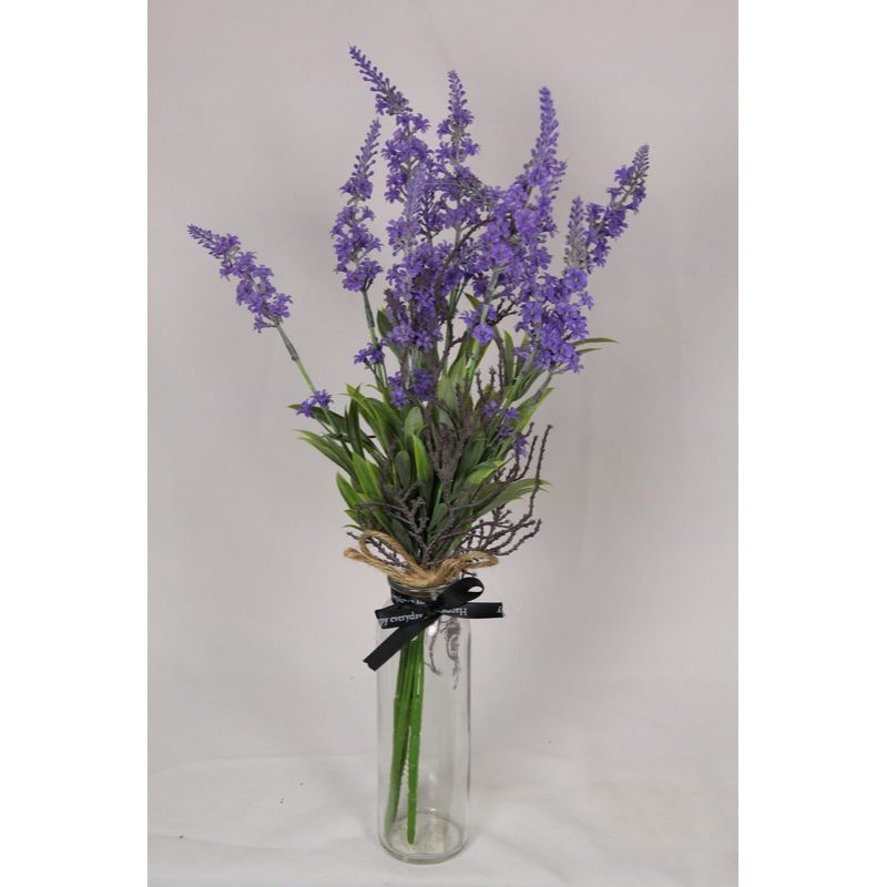 Purple Lavender Plant in Glass Vase - 45cm