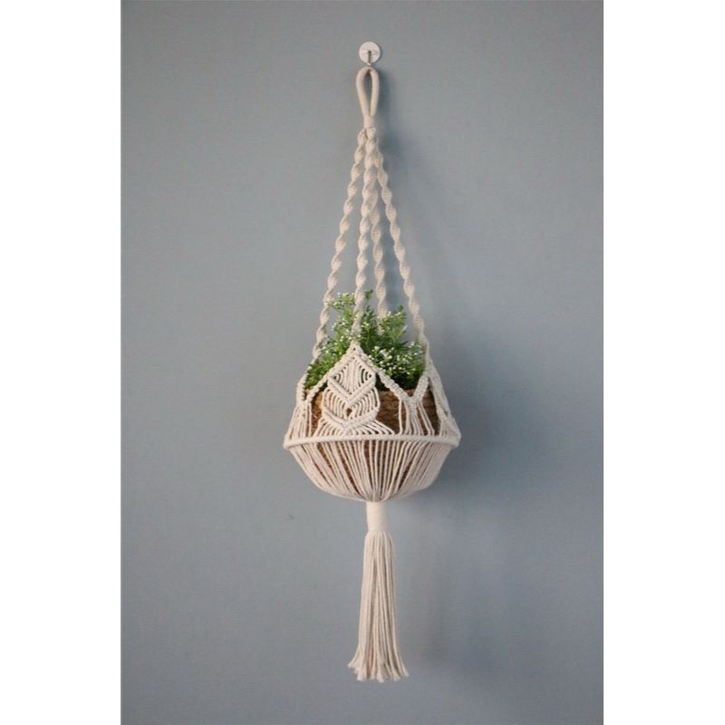 Hanging Macrame Decorative Pot Holder - 85cm