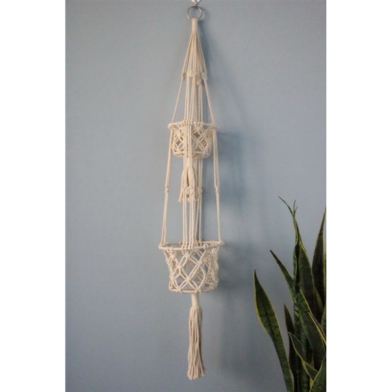 Macrame Double Pot Holder - 110cm