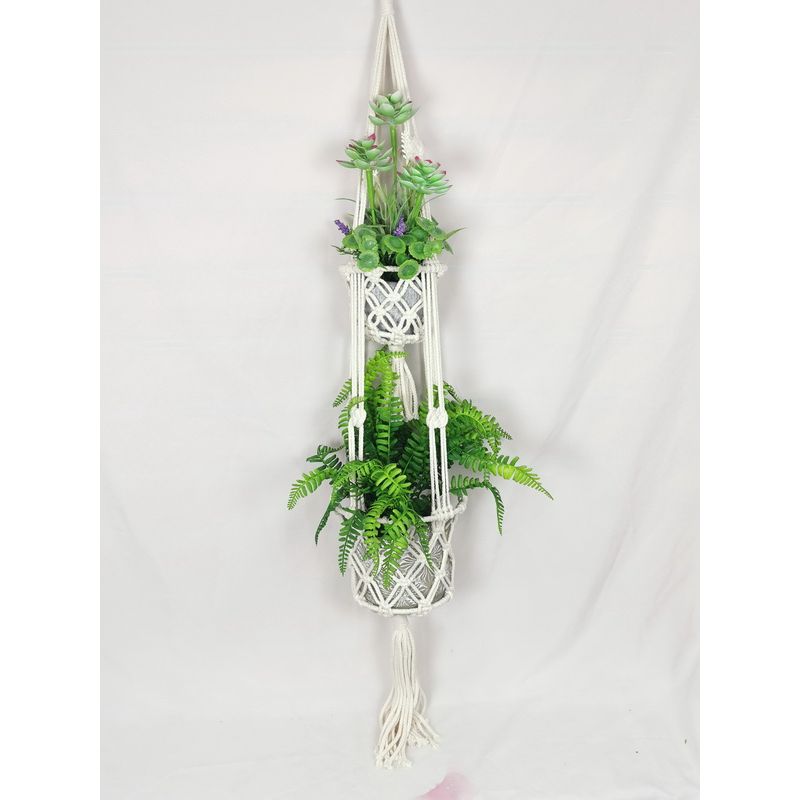 Macrame Double Pot Holder - 110cm