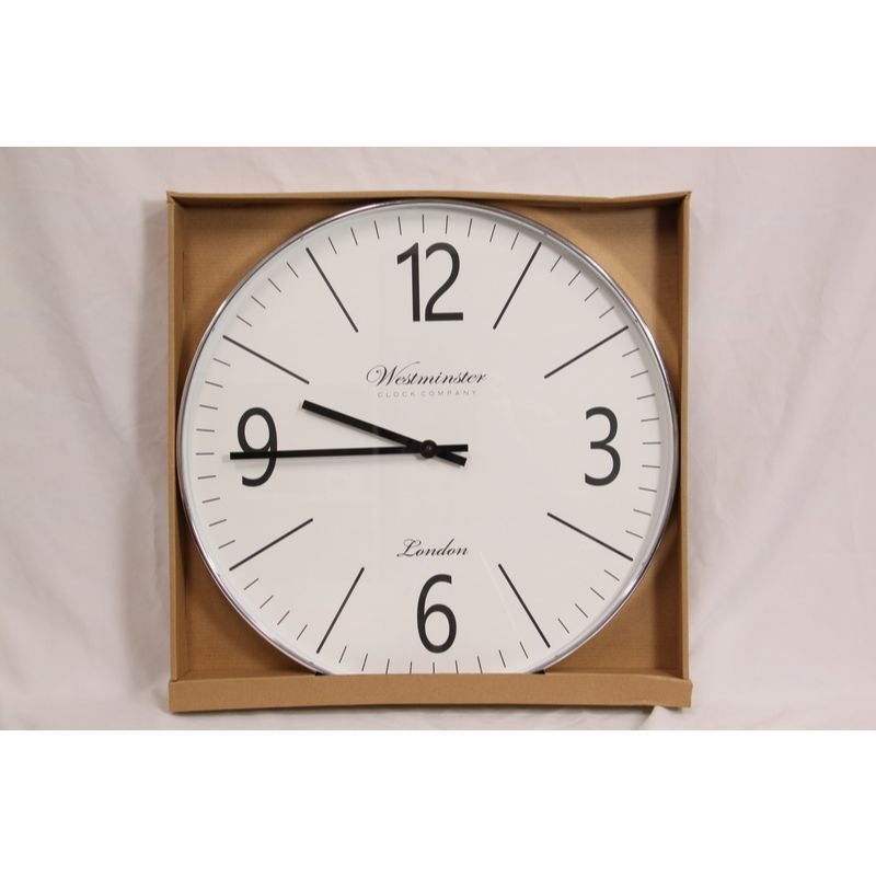 Classy Silver Decor Round Clock - 50cm