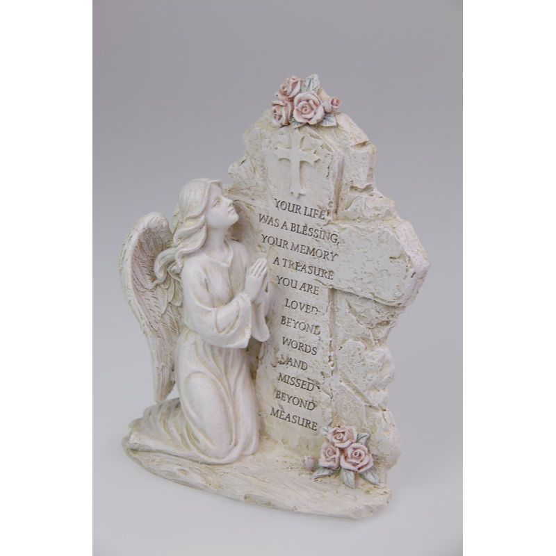 Kneeling Angel Inspirational Plaque - 20cm