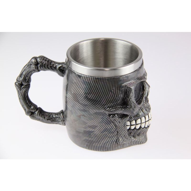 Black Shimmer Skull Mug - 11cm