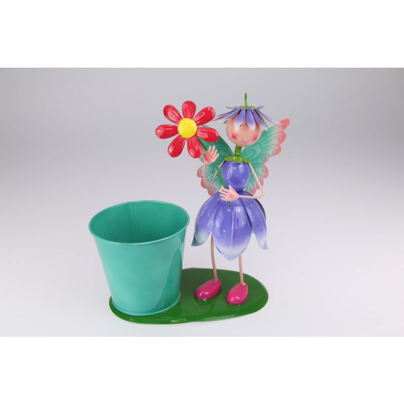 Fairy with Flower Pot Figurine Statue Garden Sculpture - 29cm