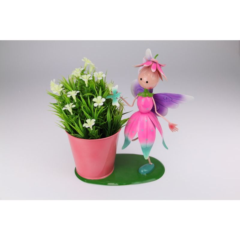 Fairy with Flower Pot Figurine Statue Garden Sculpture - 29cm