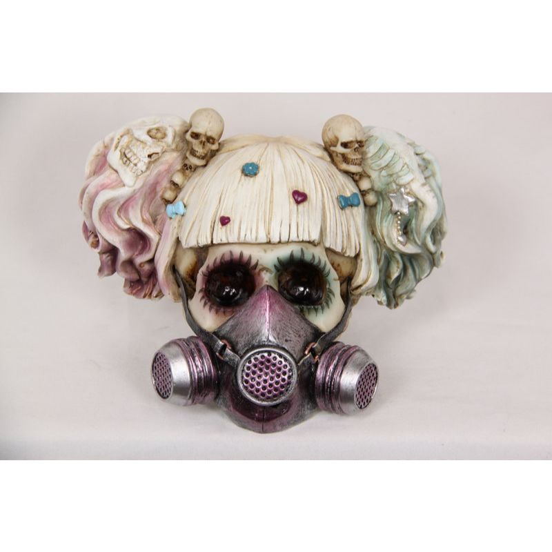 Punk Girl Skull with Mask - 18cm