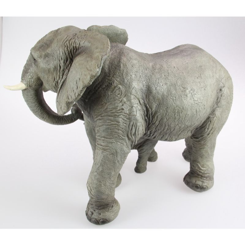 Elephant Figurine with Baby Holding Trunk - 46cm