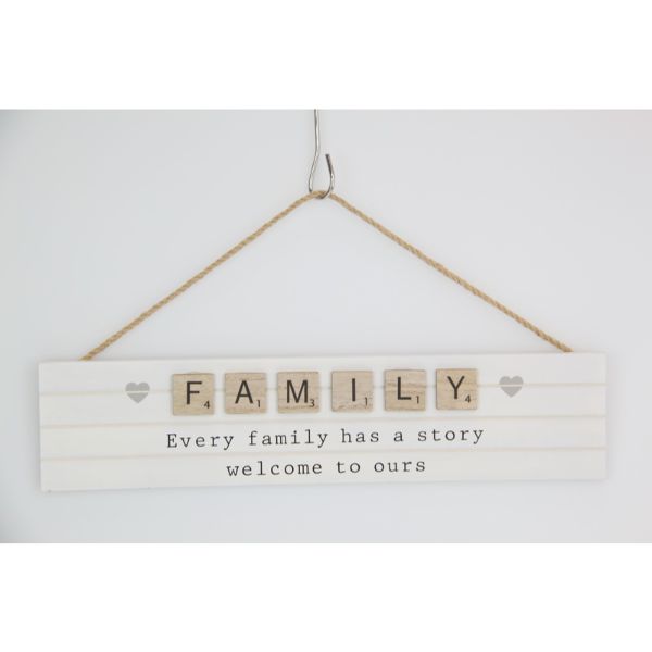 Hanging Family Inspirational Plaque - 35cm